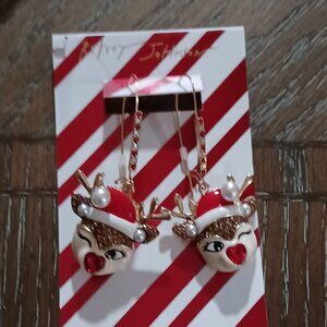 BETSEY JOHNSON REINDEER EARRINGS